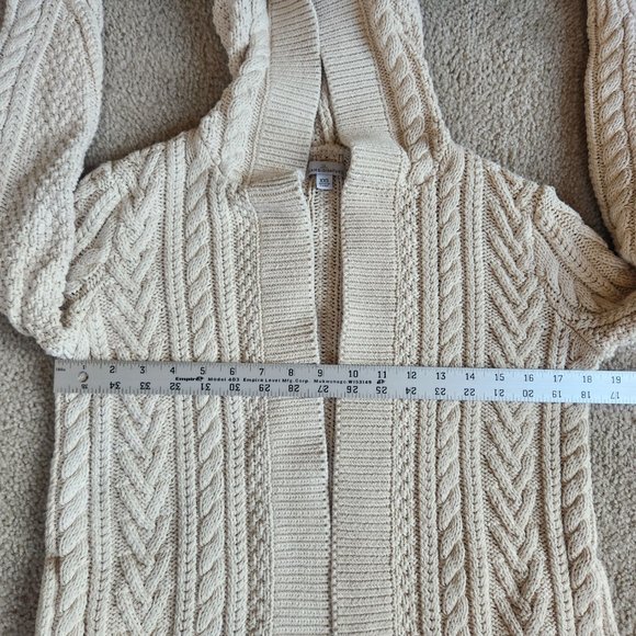L.L. Bean Hooded Cable Knit Fisherman's Cardigan Sweater - Picture 4 of 8